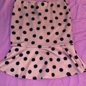 Polka dot pencil skirt